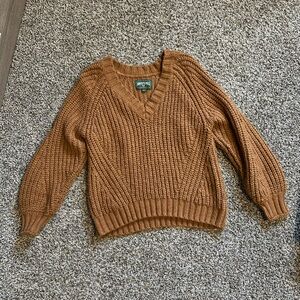 American Eagle Outfitters Brown V-Neck Sweater